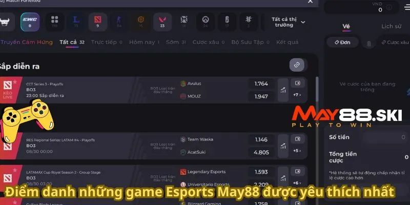 Khám phá những tựa game Esports được yêu chuộng nhất tại May88