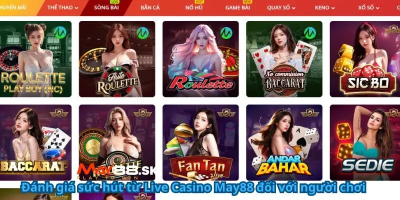 Đánh giá sức hút từ Live Casino May88 đối với người chơi