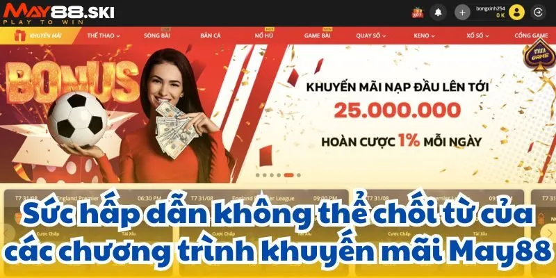 Sức hấp dẫn không thể chối từ của các chương trình khuyến mãi May88